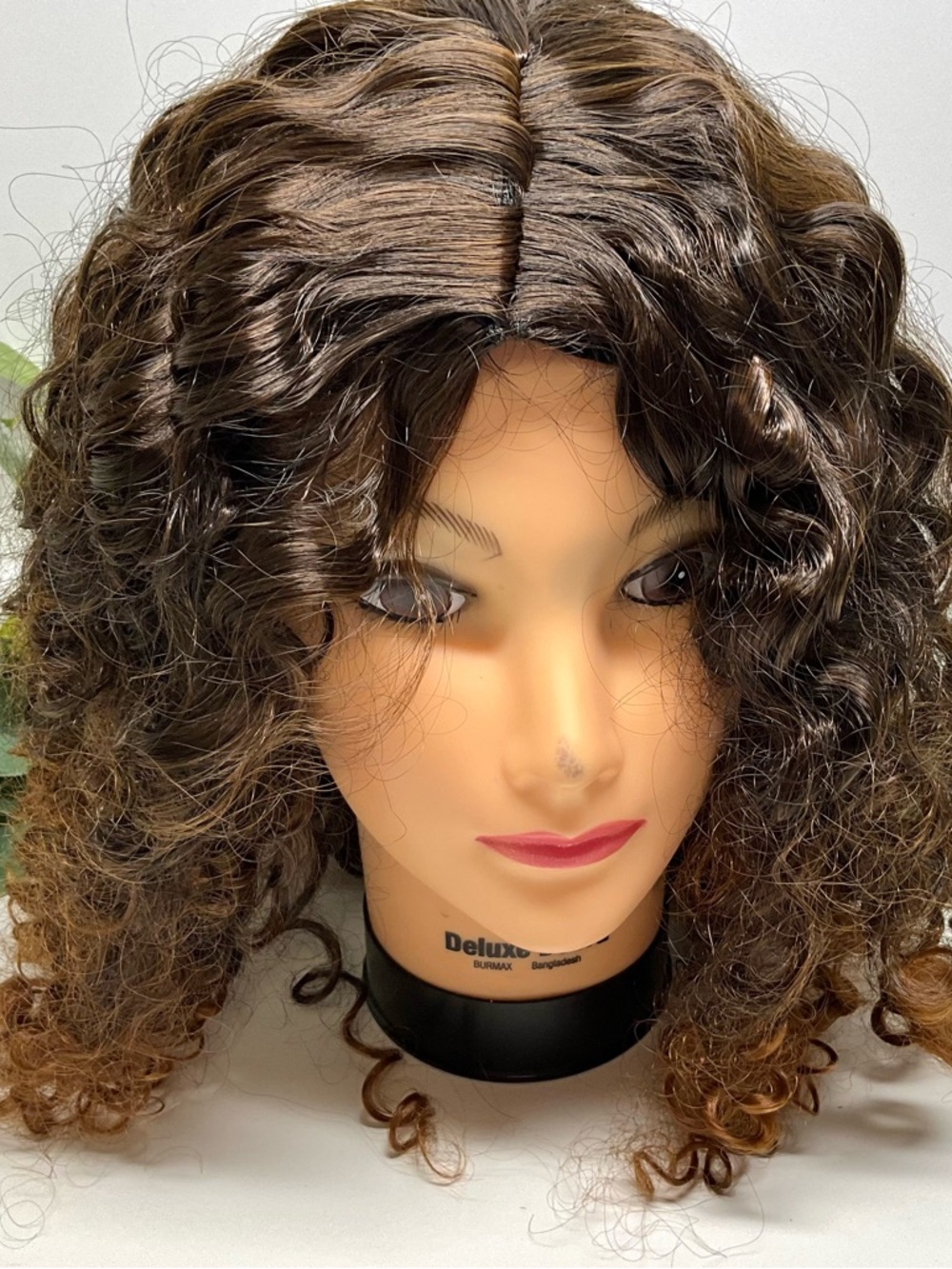 Luxe Dark Brown Curly Wig with Subtle Auburn Ends